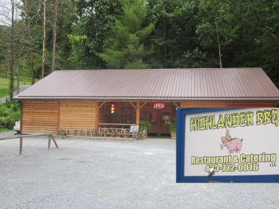 HIGHLANDER BBQ
If you pass through Roan Mountain, TN and don't stop, you will never know the delight of Pig Wings.

I confess, my Hiking Pal, RAT, ate the Pig Wings, I ate the best BBQ chicken money can buy.

Besides, these are simply nice folks. When I ordered Possum Heather politely informed me that due to a large order they were out of possum.

Glad they were out of possum but, I kept Dr. Chang happy and ate the chicken. They have several sauces and Eastern NC vinegar is hard to beat but, their own sauce is better.
	
