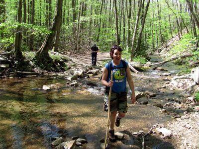 Melisa
Hiked with her and two other crew members to Gentry Creek Falls. Besides being a joy to be around she is a better hiker than I. Mel, you are always welcome to take the lead on my hikes. 

She found the first Geocasche I have seen, up under the falls.
