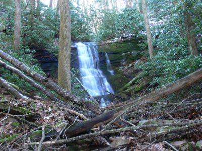 Below Marys Falls
Lots of water and snow after a tough hike. Well worth the hike through the jumble of trees seen in this photo
