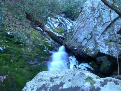 Painter squeeze 
Painter Creek below the falls being squeezed between two rocks
