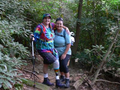 Ami and Shannon
Most hikers know it is not so much the trail as those who hike the trail.

Shannon, on the left, is a Nurse Lou and I met descending to the falls at Glen Burney park in Blowing Rock, NC.

Reaching the falls is no "Walk In The Park" but, these two were so determined they brought along flash lights just in case of nightfall before completion.

ATTABOY, Girls. Keep in touch so we may hike again.


